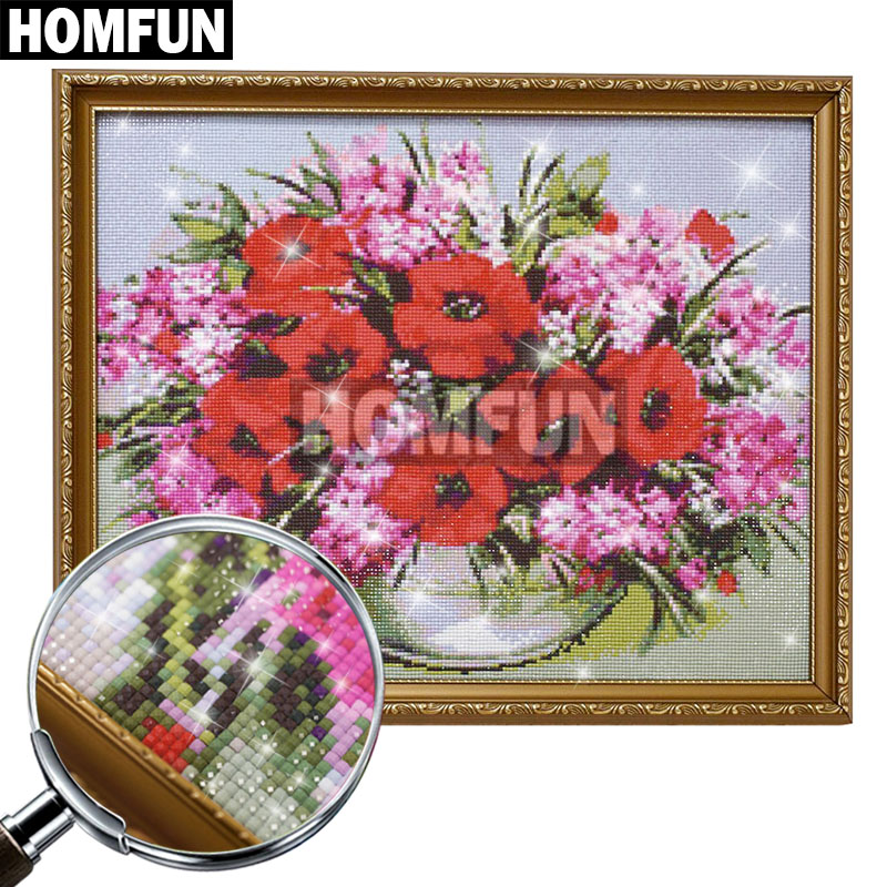 HOMFUN lukisan berlian AB 